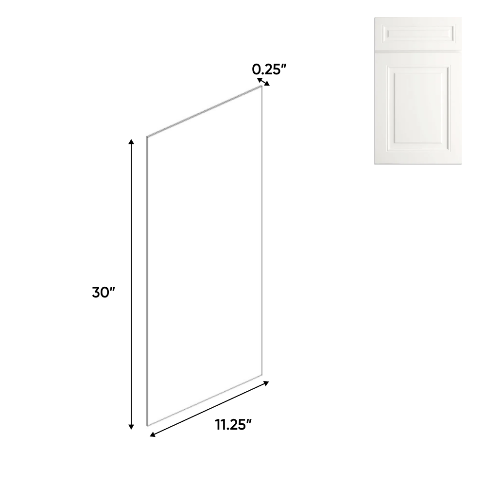 Atlas Blanco - Side Finished Skins - 11.25"W x 30"H x 0.25"D - Pre Assembled