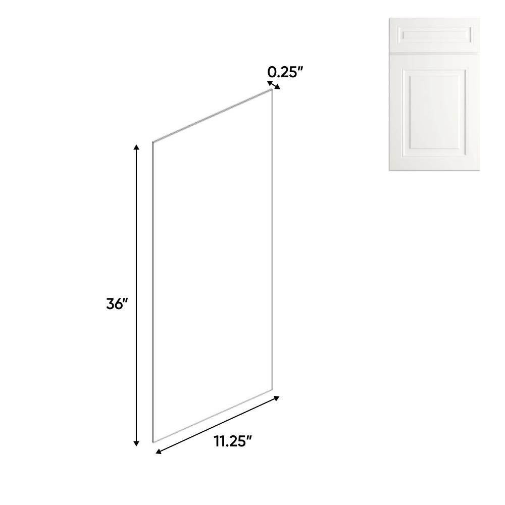 Atlas Blanco - Side Finished Skins - 11.25"W x 36"H x 0.25"D - Pre Assembled