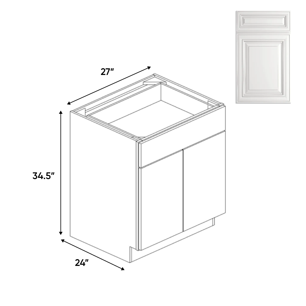 RTA Kitchen - 2 Door Cabinets - 27 in W x 34.5 in H x 24 in D - AO