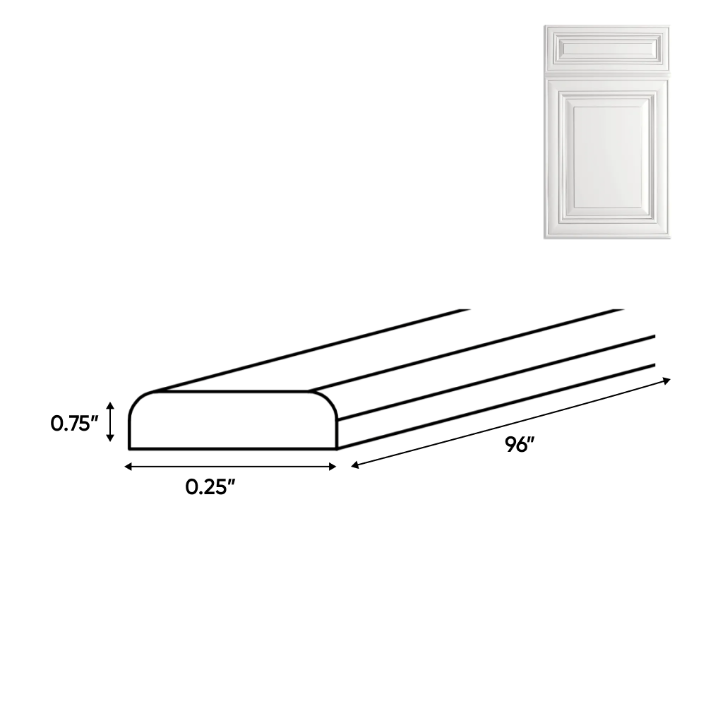 Arlington Oatmeal - Batten Molding - 96"W x 0.75"H x 0.25"D - Pre Assembled