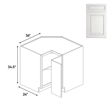 Square - Corner Cabinets Storage - 36 in W x 34.5 in H x 24 in D - AO