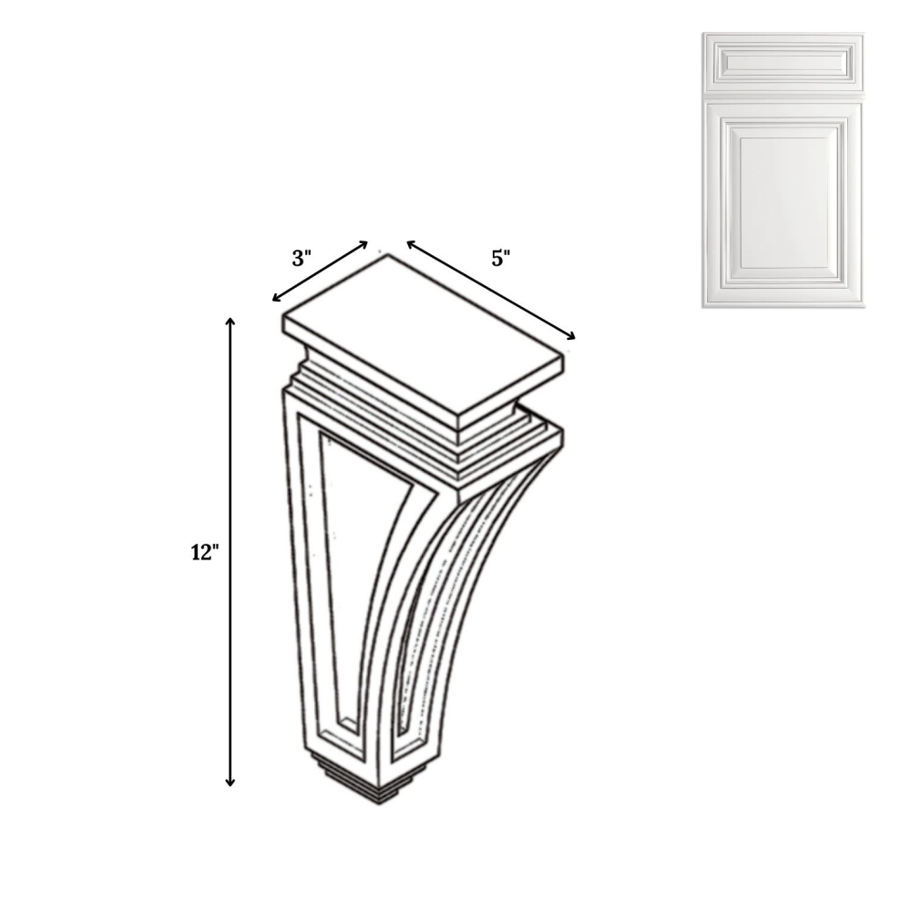 Arlington Oatmeal - Structural - 3"W x 12"H x 5"D - Pre Assembled