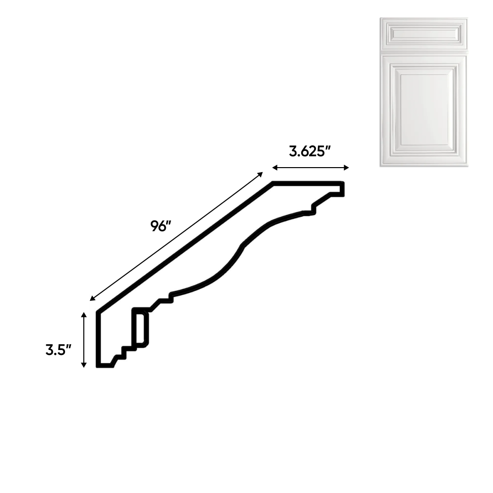 Arlington Oatmeal - Crown Moldings - 96"W x 3.5"H x 3.5"D - Pre Assembled