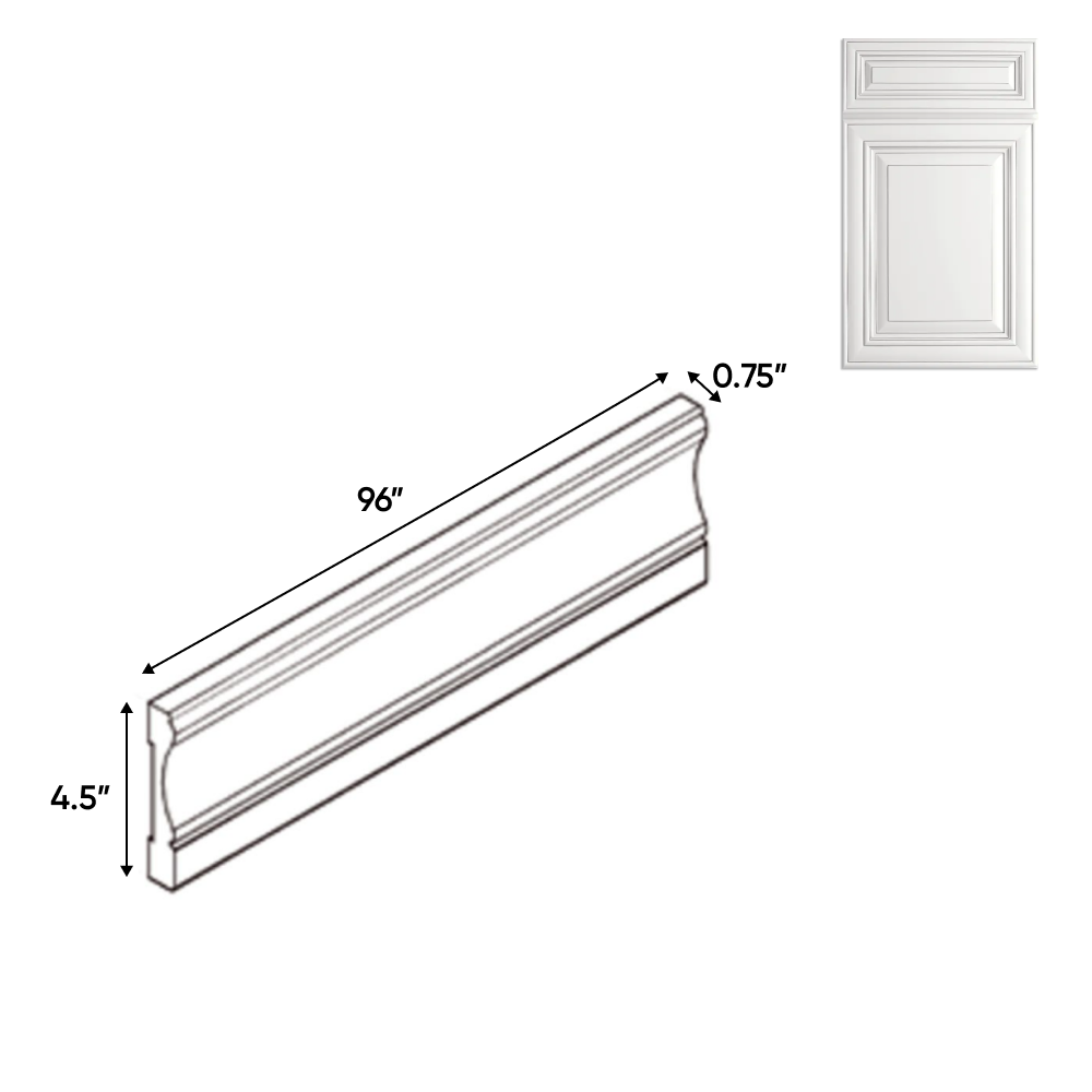 Arlington Oatmeal - Base Molding - 96"W x 4.5"H x 0.75"D - Pre Assembled