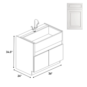 Farm Sink Base Cabinets - 36in W x 34.5in H x 24in D - AO - Pre Assembled