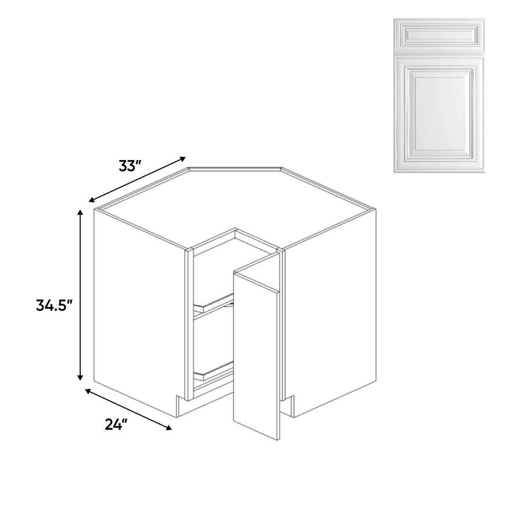 Lazy Susan Cabinets - 33 in W x 34.5 in H x 24 in D - AO - Pre Assembled