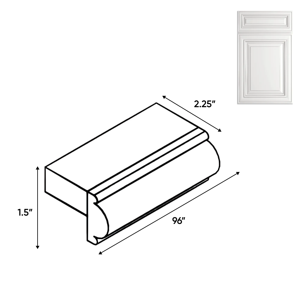 Arlington Oatmeal - Trims - 96"W x 1.5"H x 1.5"D - AO-LVB - Pre Assembled