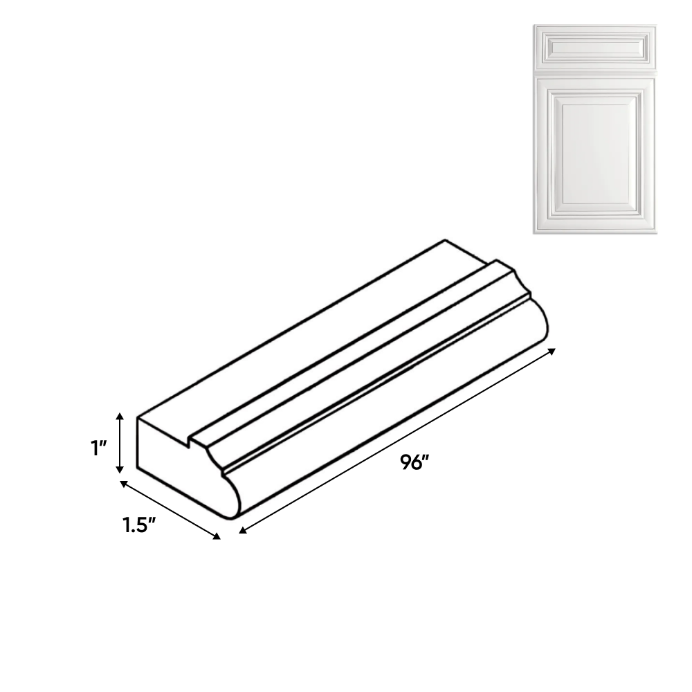RTA - Arlington Oatmeal - Light Rail Molding - 96"W x 0.75"H x 1.5"D