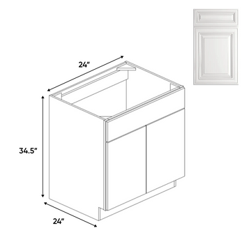 Kitchen - Sink Base Cabinets - 24in W x 34.5in H x 24in D - AO - Pre Assembled