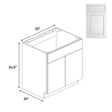 Kitchen - Sink Base Cabinets - 33in W x 34.5in H x 24in D - AO - Pre Assembled