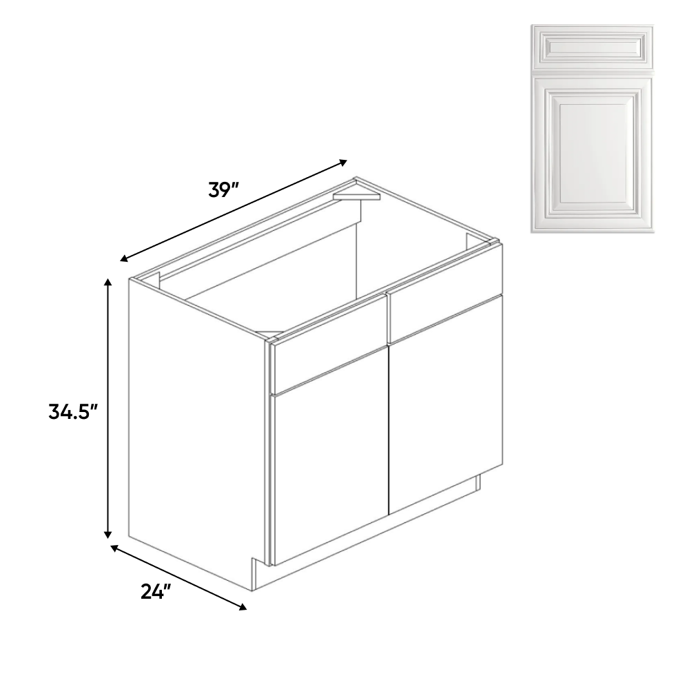 Kitchen - Sink Base Cabinets - 39in W x 34.5in H x 24in D - AO - Pre Assembled