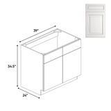 Kitchen - Sink Base Cabinets - 39in W x 34.5in H x 24in D - AO - Pre Assembled