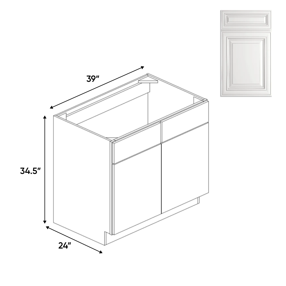 RTA Kitchen - Sink Base Cabinets - 39"W x 34.5"H x 24"D - AO