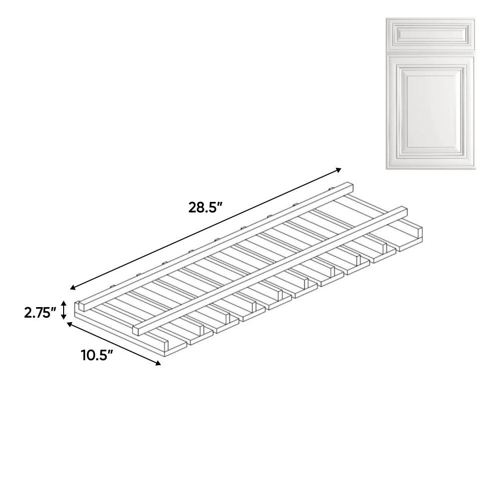 RTA - Arlington Oatmeal - Stem Glass Holder - 30"W x 1.5"H x 12"D