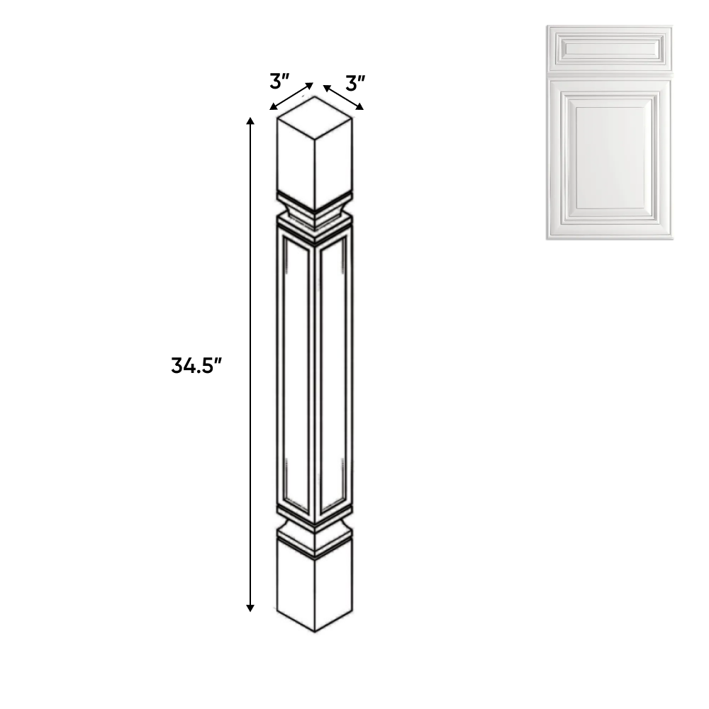 Arlington Oatmeal - Structural - 3"W x 34.5"H x 3"D - Pre Assembled