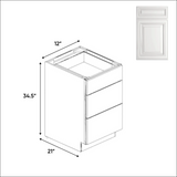 Kitchen - Vanity Drawer Base Cabinets - AO - AO-VDB12 - Pre Assembled