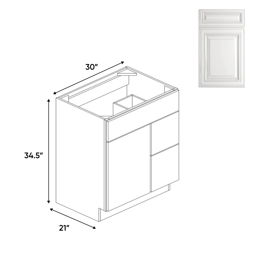 Kitchen - Vanity Sink Drawer Base Cabinets - AO - AO-VSD30L - Pre Assembled