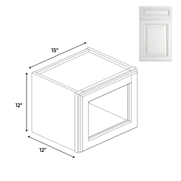 Single Glass Door Wall Cabinets - 12 in H x 15 in W x 24 in D - AO - Pre Assembled