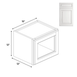 RTA - Single Glass Door Wall Cabinets - 12 in H x 15 in W x 24 in D - AO