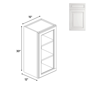 Single Glass Door Wall Cabinets - 30 in H x 15 in W x 24 in D - AO - Pre Assembled