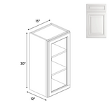 RTA - Single Glass Door Wall Cabinets - 30 in H x 15 in W x 24 in D - AO