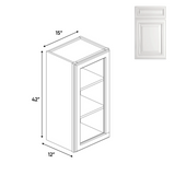 RTA - Single Glass Door Wall Cabinets - 42 in H x 15 in W x 24 in D - AO