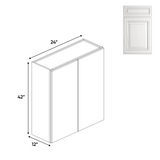 RTA Double Door - Wall Cabinets - 42 in H x 24 in W x 24 in D - AO