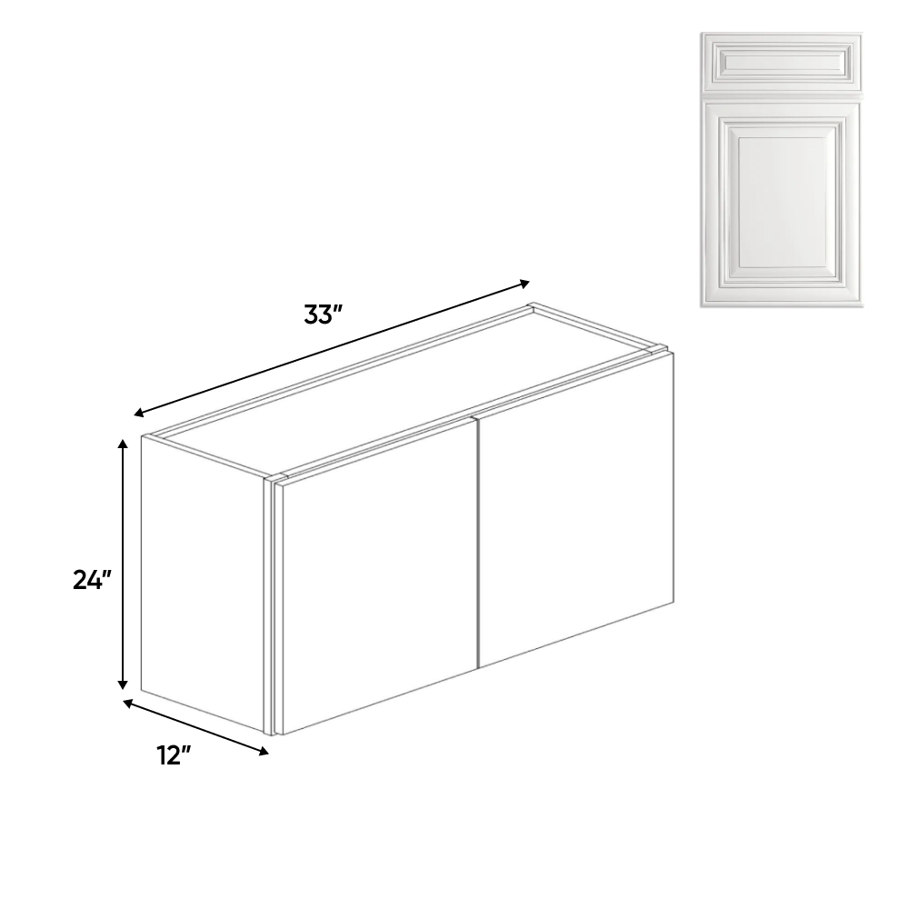 RTA Double Door - Wall Cabinets - 24"H x 33"W x 12"D - AO