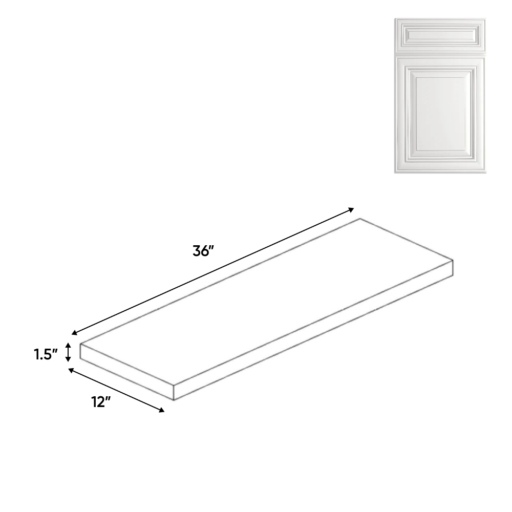 Cabinet Wall Shelf - 12 in H x 36 in W - AO - Pre Assembled