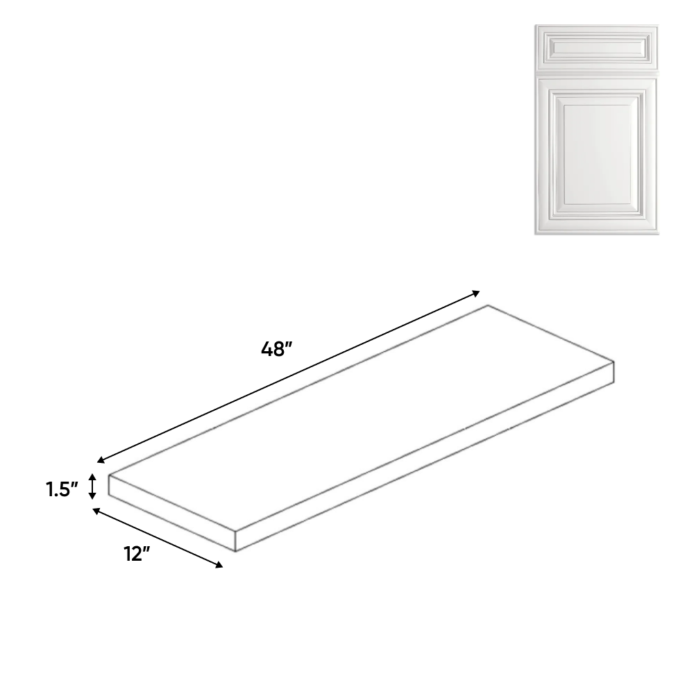 Cabinet Wall Shelf - 12 in H x 48 in W - AO - Pre Assembled