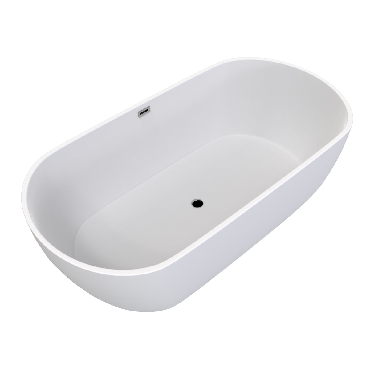 Flora 59 in. Classic Series Acrylic Freestanding Soaking Bathtub in Glossy White with Chrome-Plated Drain Cover & Pop Up-Overflow Hole
