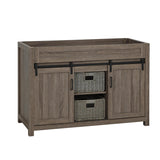 Farm Barn Freestanding Solid Wood Antique Brown Bathroom Vanity Cabinet Without Top