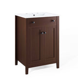 Nury 24 Inch Bathroom Vanity With Ceramic Sink & 2 Soft Closing Doors