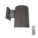 LED Outdoor Single Sided Light With Remote, RGBW, Cylinder, 36W, AC100-277V, IP65, ETL CE RoSH Approval, Outdoor Wall Lights