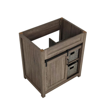 Farm Barn Freestanding Bathroom Vanity Cabinet Without Top in Brown