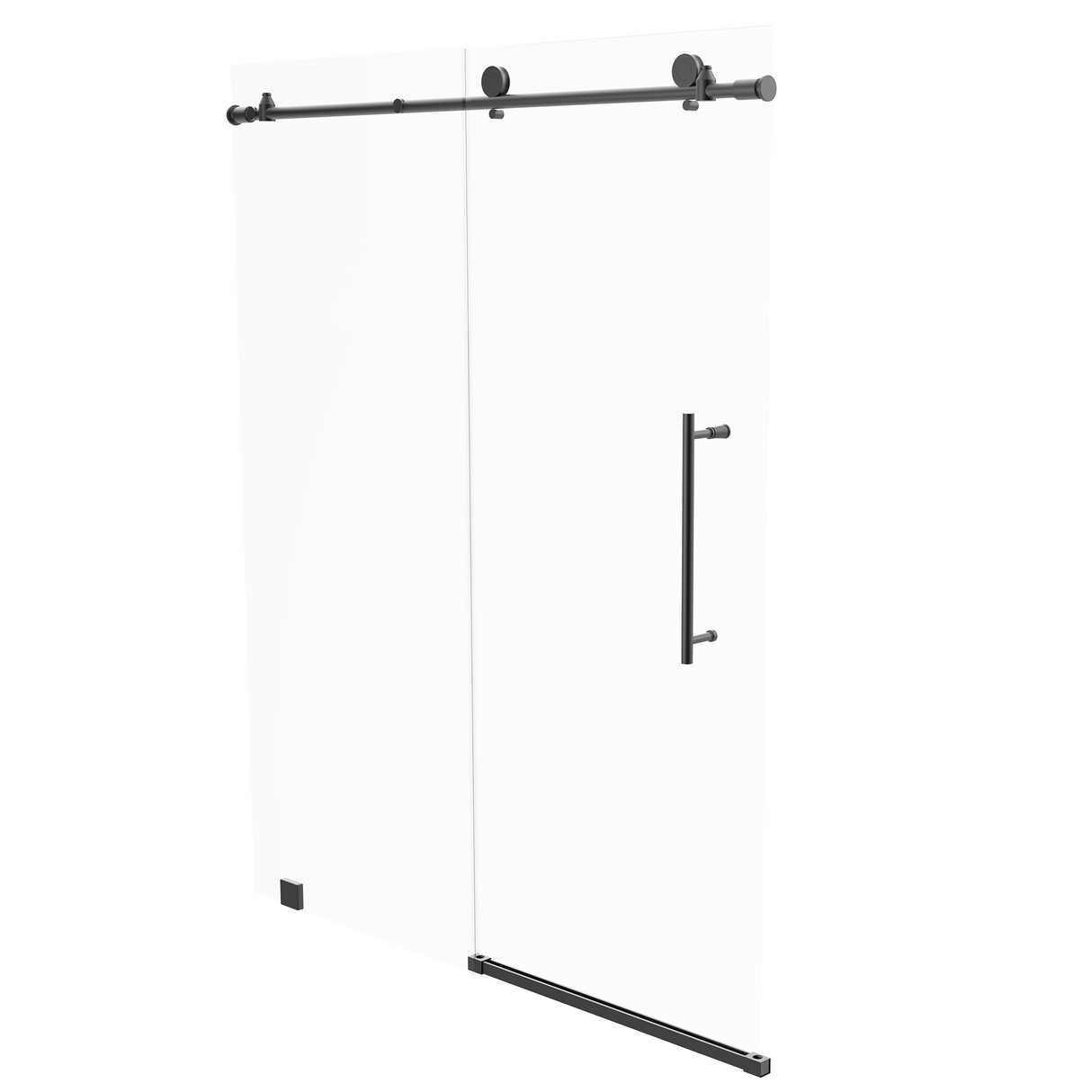 60" x 76" Frameless Shower Door - Acrylic Shower Pan with Drain - Shower Kit with 5pc Shower Wall System