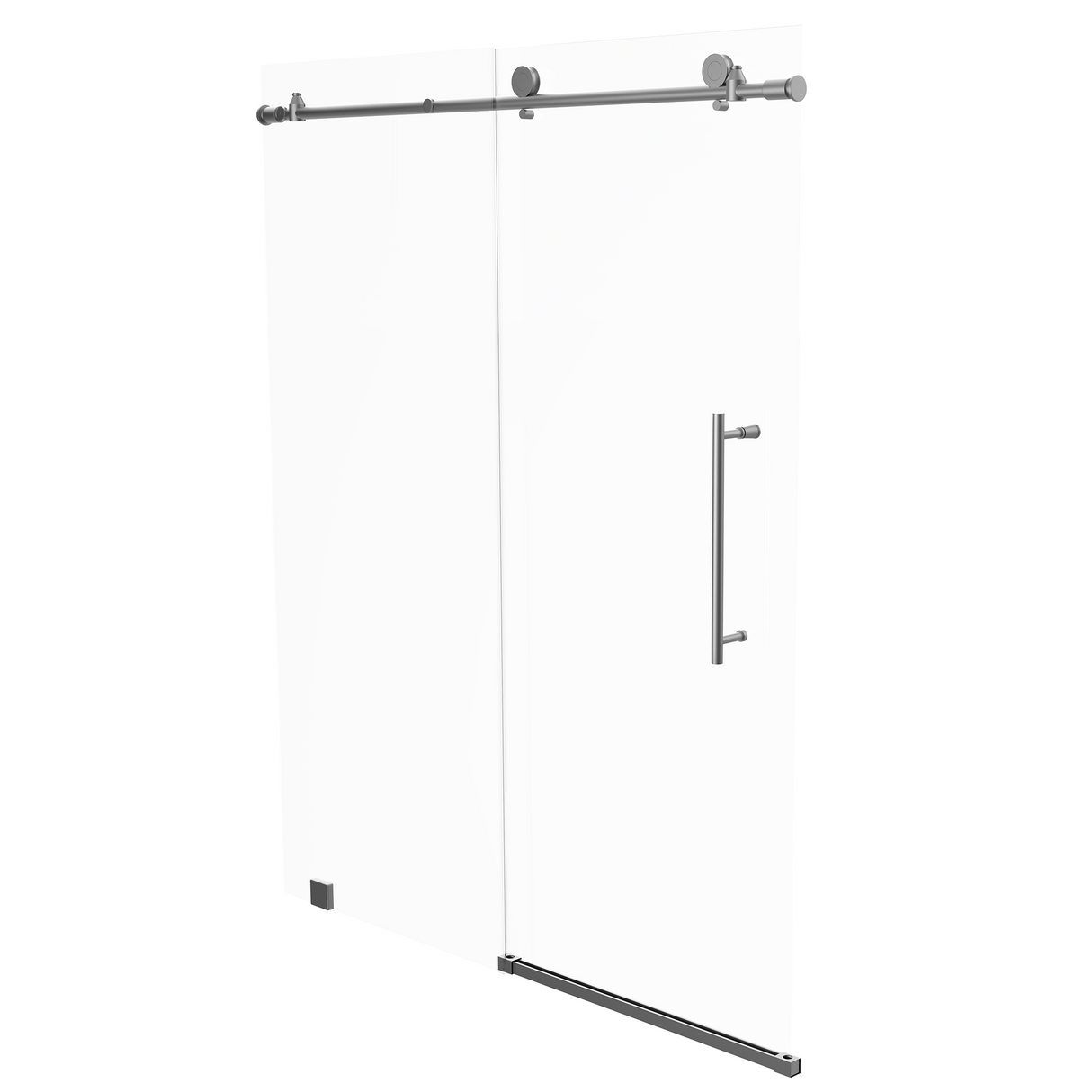 60" x 76" Frameless Shower Door - Acrylic Shower Pan with Drain - Shower Kit with 5pc Shower Wall System