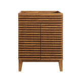 Rosie Mid Century 24 Inch Walnut Bathroom Vanity Cabinet With Soft 2 Doors (Sink Basin Not Included)