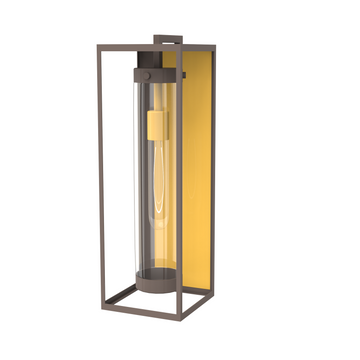 1-Light, 21-Inch Bronze Outdoor Rectangular Wall Light, E26 Socket 1X60W, Clear Glass, 21