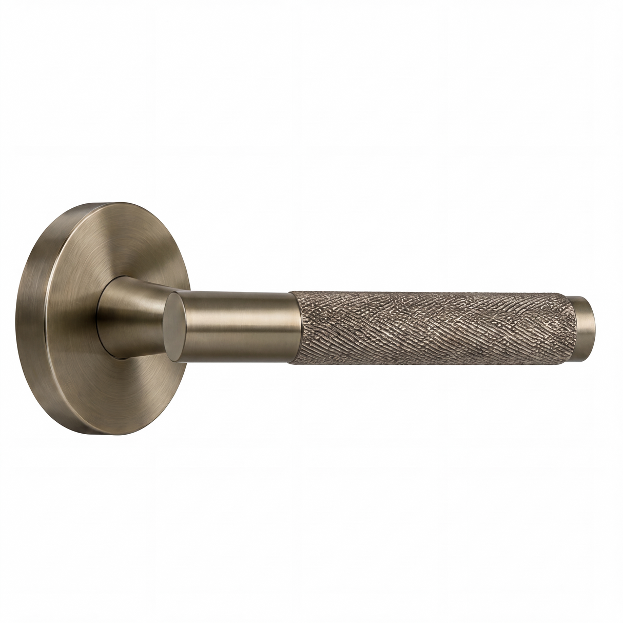 Ivanees Single Dummy Lever Handle in Brushed Antique Brass Finish with Concealed Screws