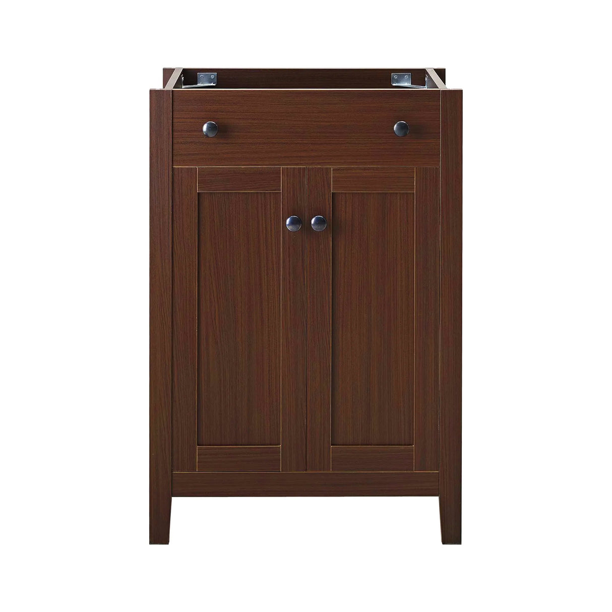 Nury 24 Inch Walnut Freestanding Bathroom Vanity Cabinet With Soft Closing Doors ( Sink Basin Not Included)