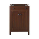 Nury 24 Inch Walnut Freestanding Bathroom Vanity Cabinet With Soft Closing Doors ( Sink Basin Not Included)