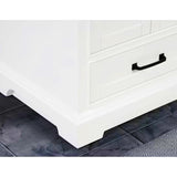 Rhoda Freestanding White Solid Wood Bathroom Vanity with Natural Carrara White Marble Sink Top with 4 In. Backsplash