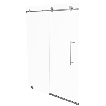 60" x 76" Frameless Shower Door - Acrylic Shower Pan with Linear Drain - Shower Kit with 5pc Shower Wall System