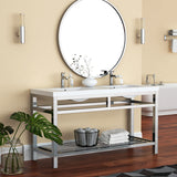 Ortiz Luxury Stainless Steel Freestanding Bathroom Vanity With Acrylic Console Sink, Open Shelf Storage