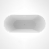 Sky 71 In. Freestanding Soaking Acrylic Bathtub with Chrome Plated - Center Drain & Overflow Cover