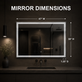 Luna 47'' Polished Edge Back-lit LED Mirror for Bathroom Vanity