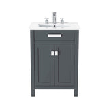 Liana 24 Inch Gray White Freestanding Bathroom Vanity With Ceramic Sink, 2 Doors & Drawer