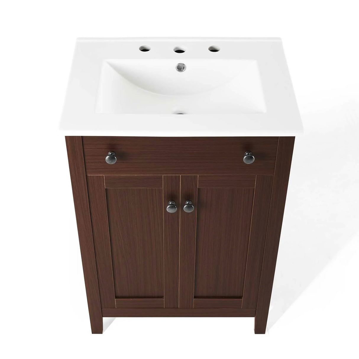 Nury 24 Inch Bathroom Vanity With Ceramic Sink & 2 Soft Closing Doors