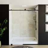 60" x 76" Frameless Shower Door - Acrylic Shower Pan with Drain - Shower Kit with 5pc Shower Wall System